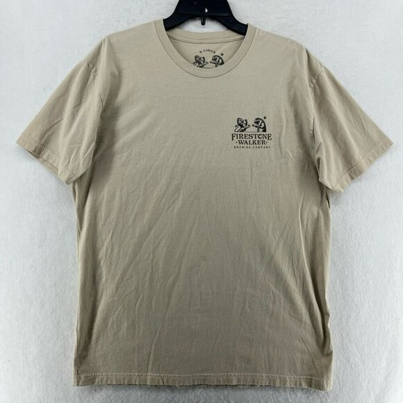 Firestone Walker Shirt Men's Sz XL Beige Graphic Pullover Short Sleeve Crew Neck - Picture 1 of 11